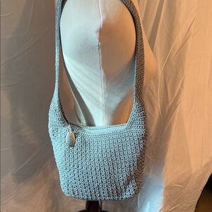 Talbots Light Gray Crochet Shoulder Bag